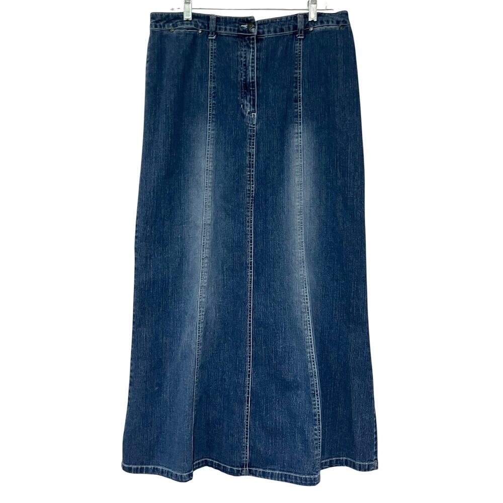 AMI Vintage Y2K Denim Skirt A-Line Long Maxi Blue Jean Women’s Size 12